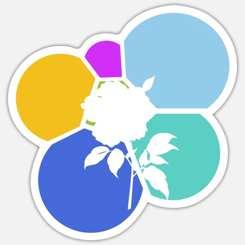 Blumenstrau Floristik - Sticker Größe S (10 x 10 cm) - Mattweiß