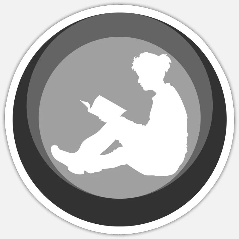 Bookworm Literature Sticker size S (10 x 10 cm)