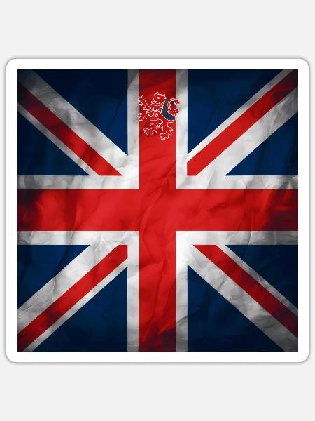 Vereinigtes Königreich Britische Flagge Großbritannien Souvenir - Sticker Größe S (10 x 10 cm) - Mattweiß