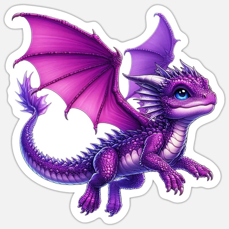 Drache - Sticker Größe S (10 x 10 cm) - Mattweiß