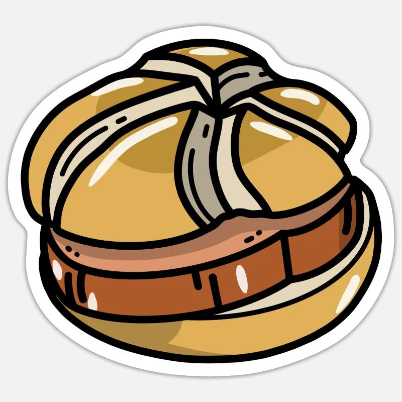 Comic Leberkäs Leberkäse Fleischkäse Brötchen Sticker Größe S (10 x 10 cm)