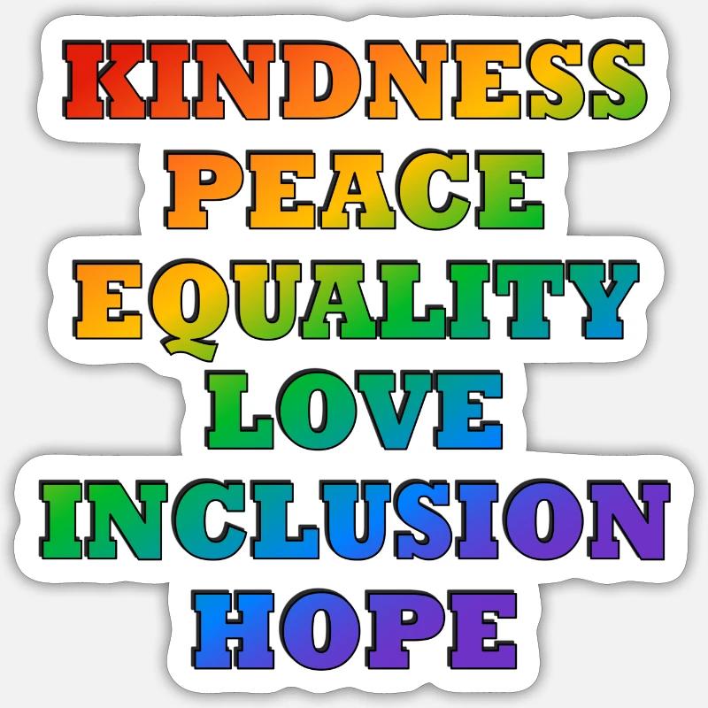 LGBTQ pride values - Sticker size S (10 x 10 cm) - white matte