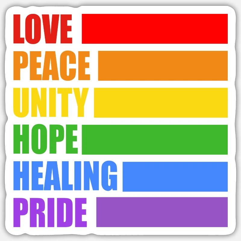 LGBTQ-Pride-Werte - Sticker Größe S (10 x 10 cm) - Mattweiß