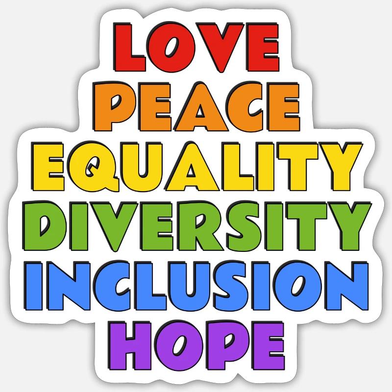 LGBTQ pride values - Sticker size S (10 x 10 cm) - white matte