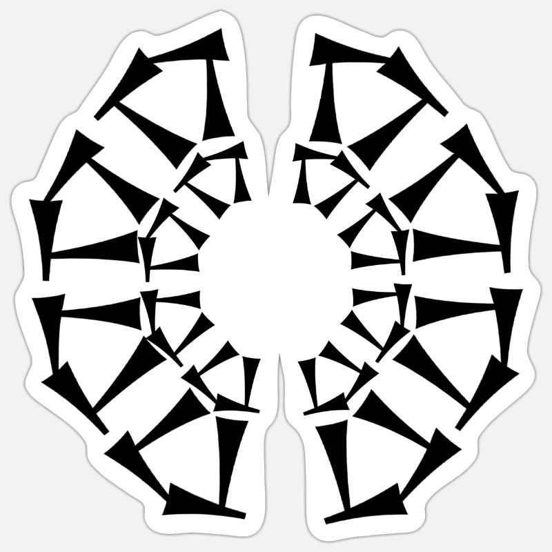 Tri-Circular Design - Sticker Größe S (10 x 10 cm) - Mattweiß