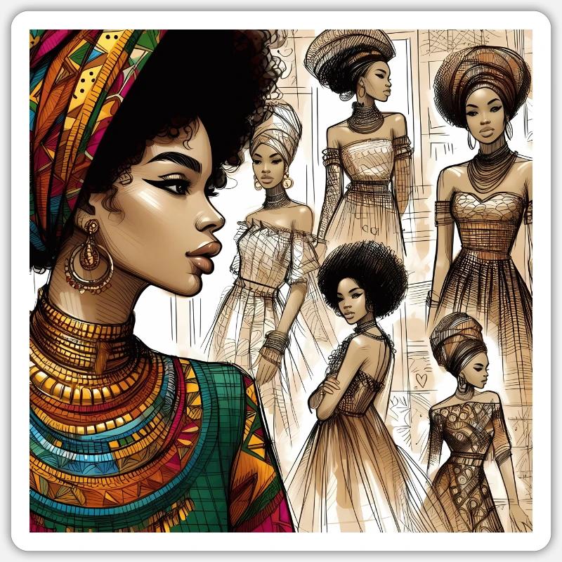 Afro Style Architectural Elegance Sticker size S (10 x 10 cm)