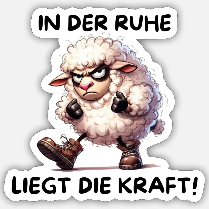 Ruhiges Schaf - Sticker Größe S (10 x 10 cm) - Mattweiß