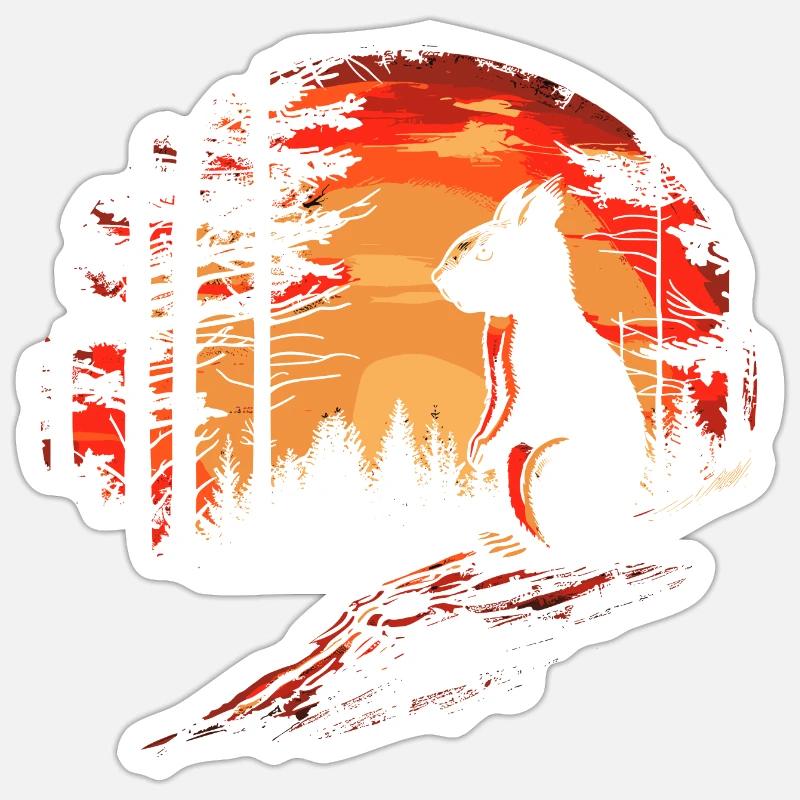 Eichhörnchen Wald Baumhörnchen Hörnchen Sticker Größe S (10 x 10 cm)