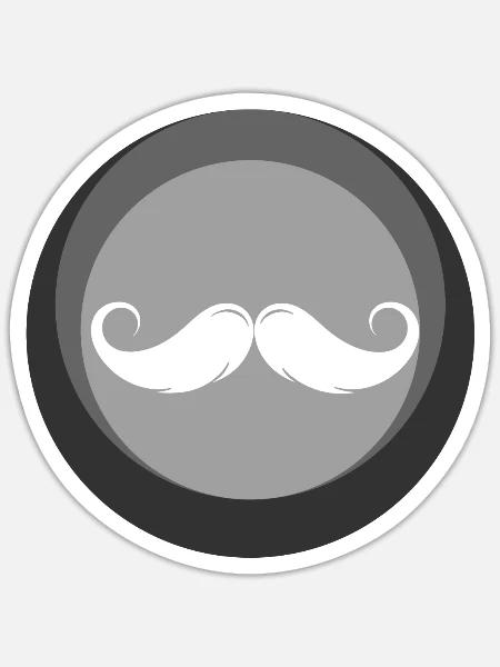 Bart Gentleman Gesichtsbehaarung - Sticker Größe S (10 x 10 cm) - Mattweiß