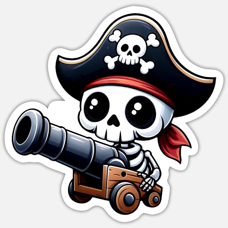 Pirate - Skeleton - Sticker size S (10 x 10 cm) - white matte