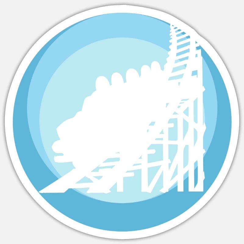 Achterbahn Maßkrug rollercoaster - Sticker Größe S (10 x 10 cm) - Mattweiß