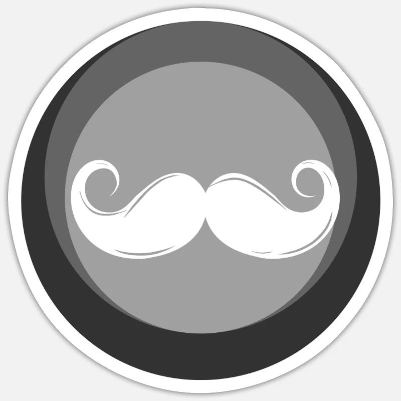 Bart Schnurrbart Gesichtsbehaarung Sticker Größe S (10 x 10 cm)