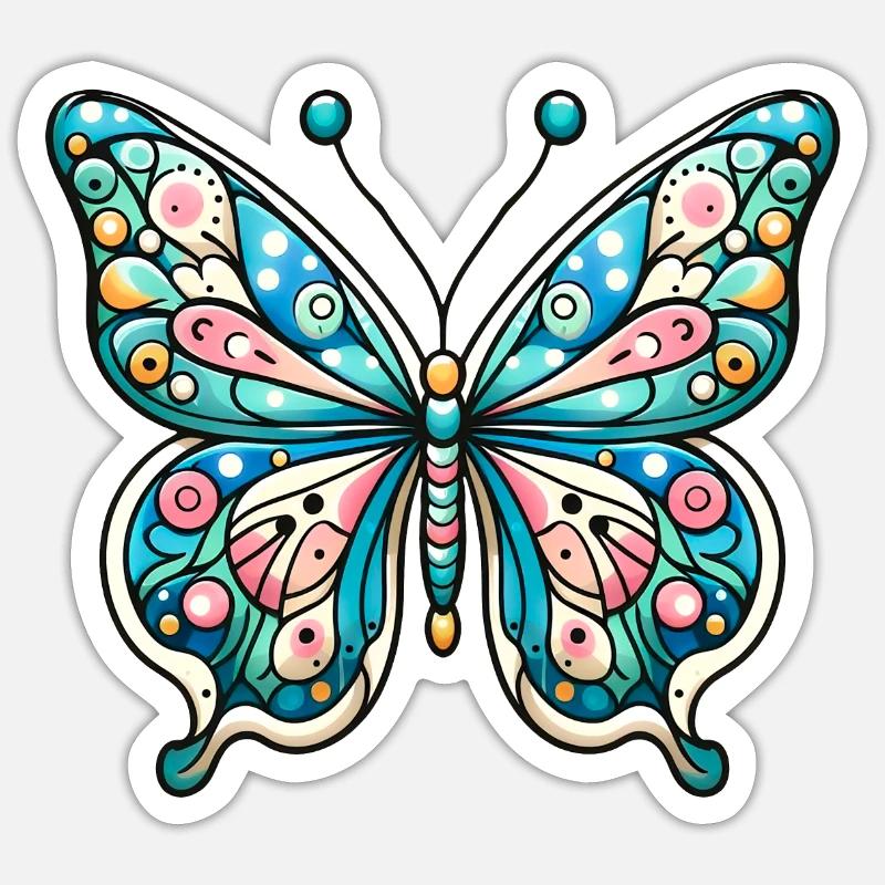 Super Papillon - Éclat Féerique - Sticker taille S (10 x 10 cm) - blanc mat