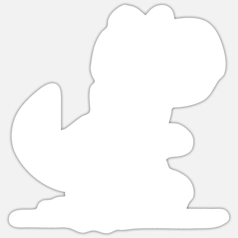 Petit T-Rex mignon Dino - Sticker taille S (10 x 10 cm) - blanc mat