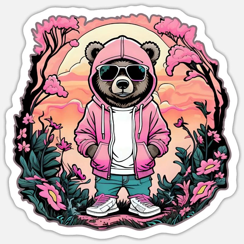 Rapper bear 🐻 Sticker size S (10 x 10 cm)