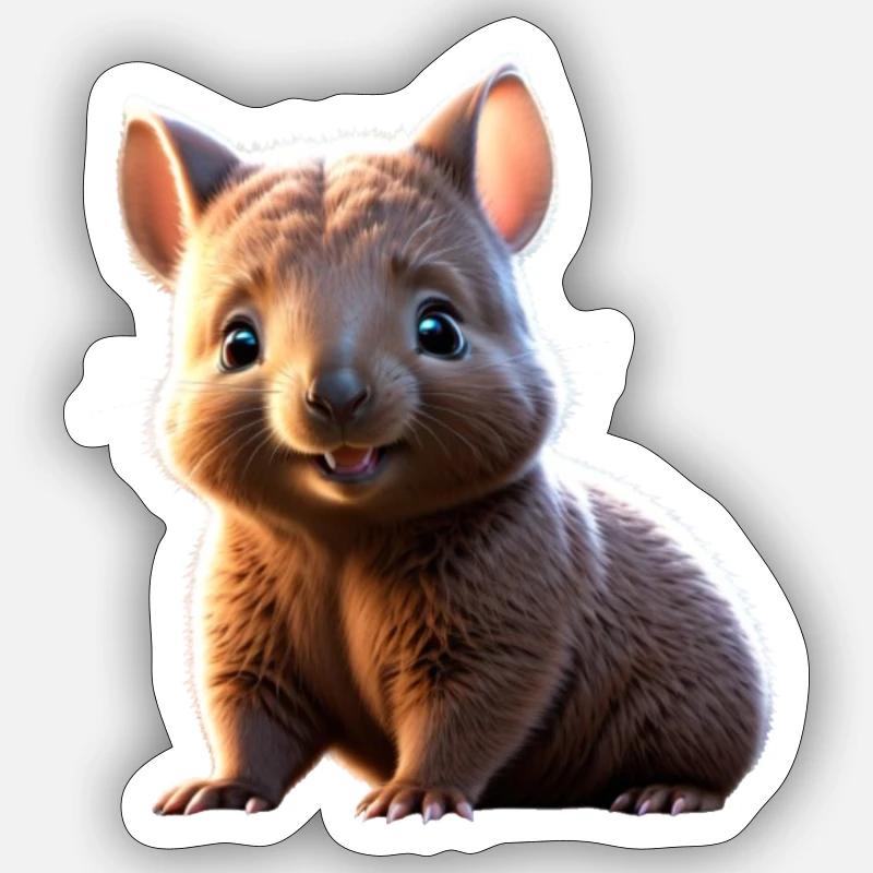 Tiny Wombat/ Kleiner Wombat Sticker Größe S (10 x 10 cm)