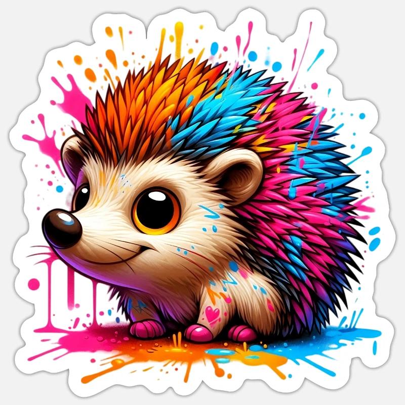 Hérisson Sticker taille S (10 x 10 cm)