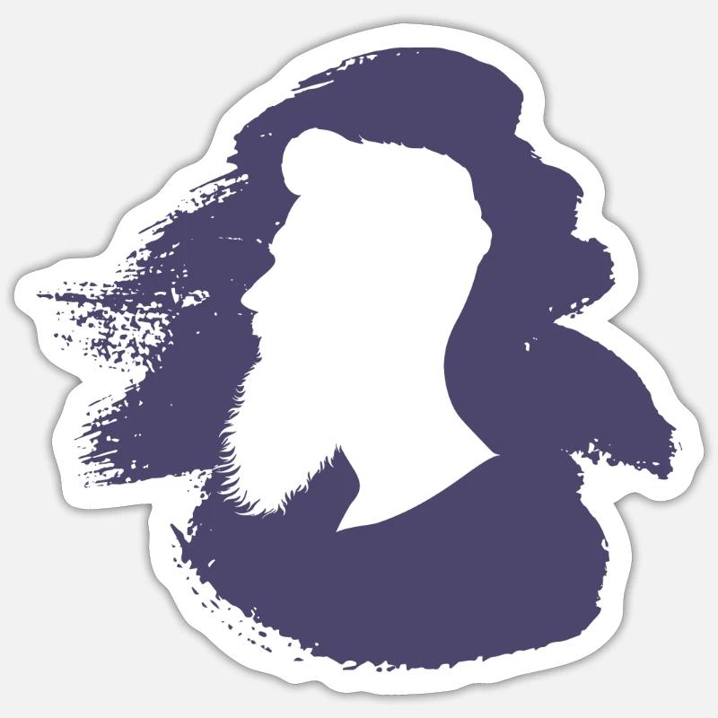 Beard Hipster Bear - Sticker size S (10 x 10 cm) - white matte