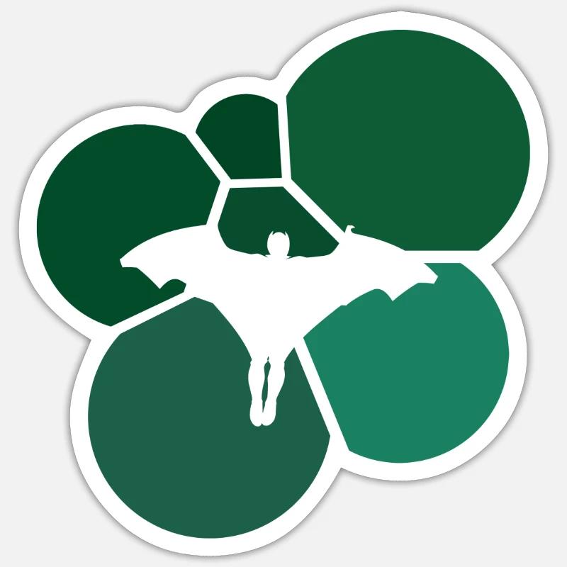 Wingsuit Fly Glide - Sticker taille S (10 x 10 cm) - blanc mat