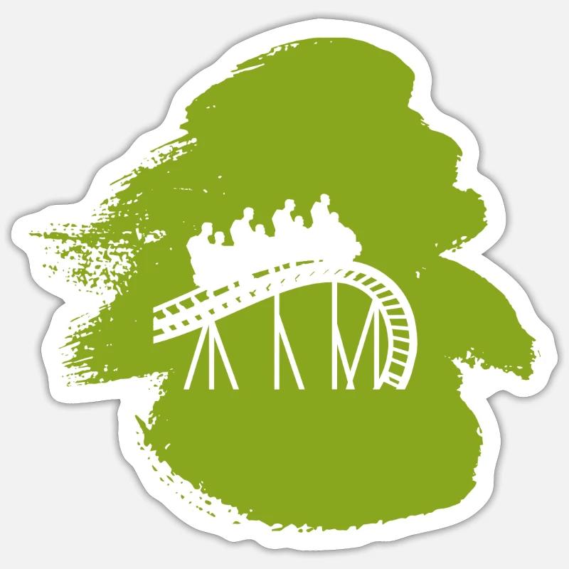 Achterbahn Rummel - Sticker Größe S (10 x 10 cm) - Mattweiß