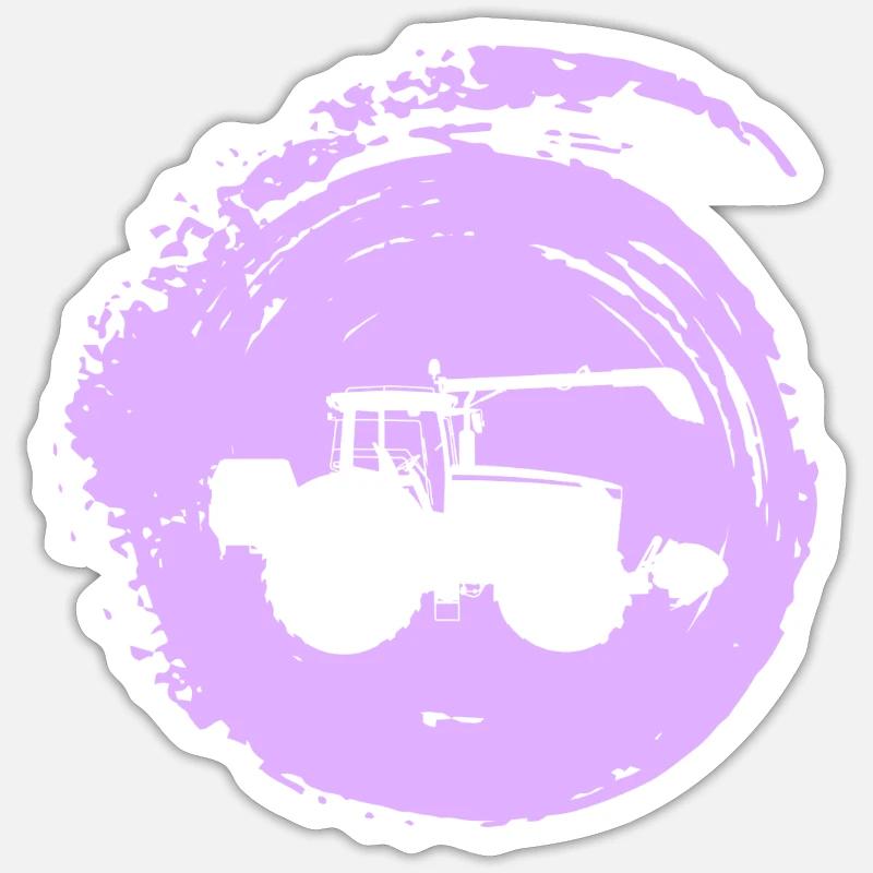 Bauer Mähdrescher - Sticker Größe S (10 x 10 cm) - Mattweiß