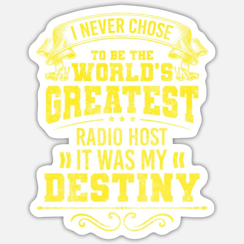 Moderator Radioshow Beruf Retro - Sticker Größe S (10 x 10 cm) - Mattweiß