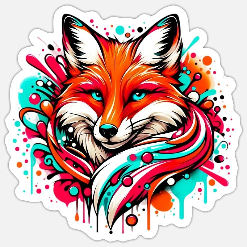 Fox - Sticker size S (10 x 10 cm) - white matte