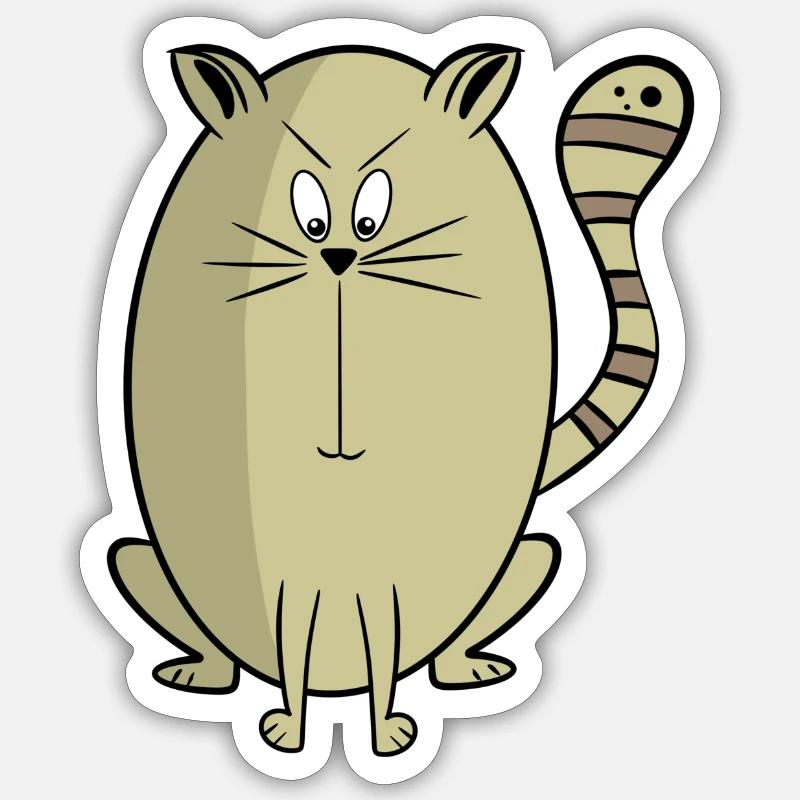 Backenbart - Sticker Größe S (10 x 10 cm) - Mattweiß