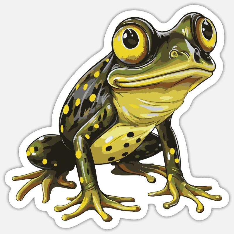 Frosch Tier - Sticker Größe S (10 x 10 cm) - Mattweiß