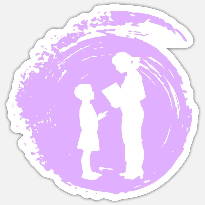 Enseignant Enseignant Enseignant Primaire - Sticker taille S (10 x 10 cm) - blanc mat