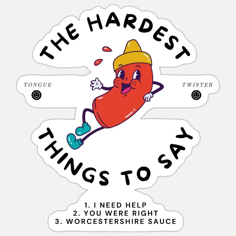 Dessin animé de sauce le plus dur - Sticker taille S (10 x 10 cm) - blanc mat
