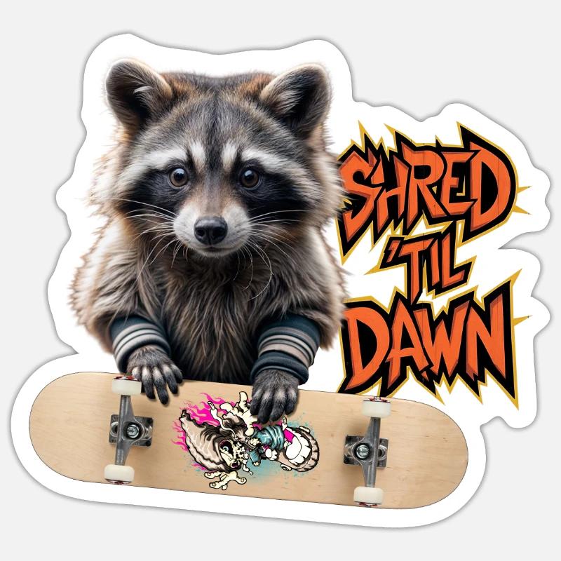 Shred 'Til Dawn - Sticker size S (10 x 10 cm) - white matte