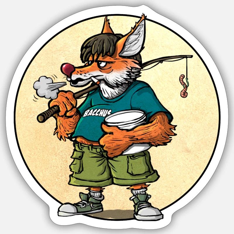 bacchus - Sticker taille S (10 x 10 cm) - blanc mat