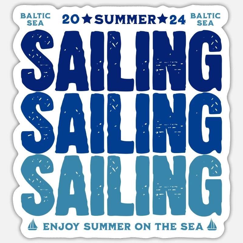 Sailing - Sticker size S (10 x 10 cm) - white matte