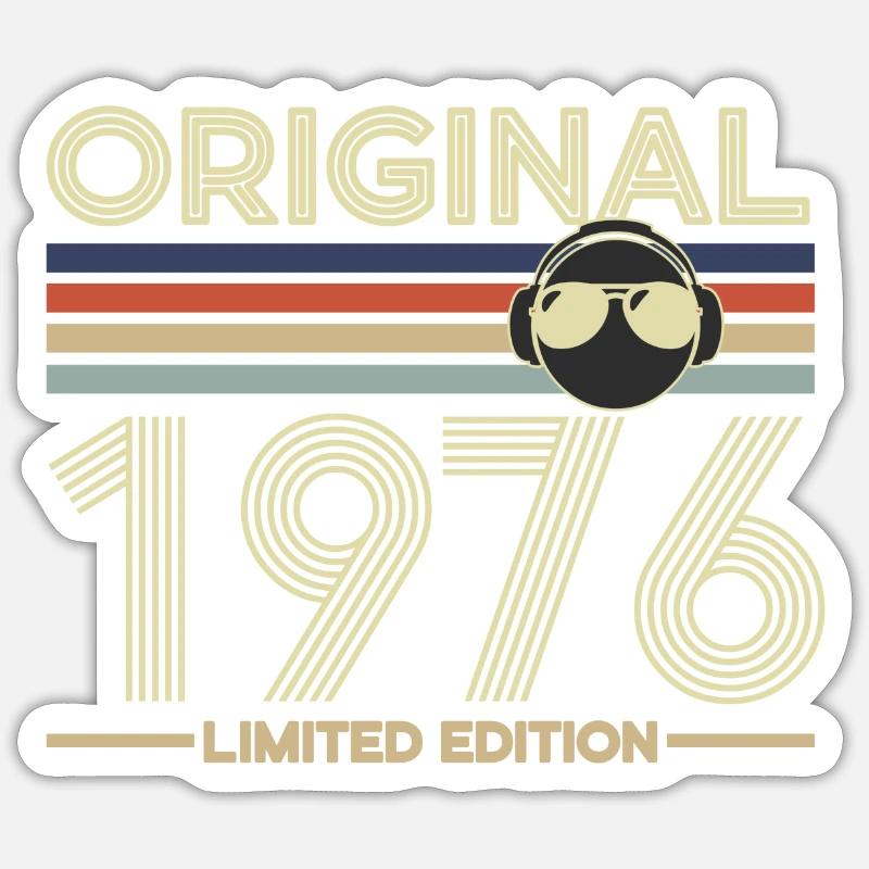 1976 - Sticker størrelse S (10 x 10 cm) - mat hvid
