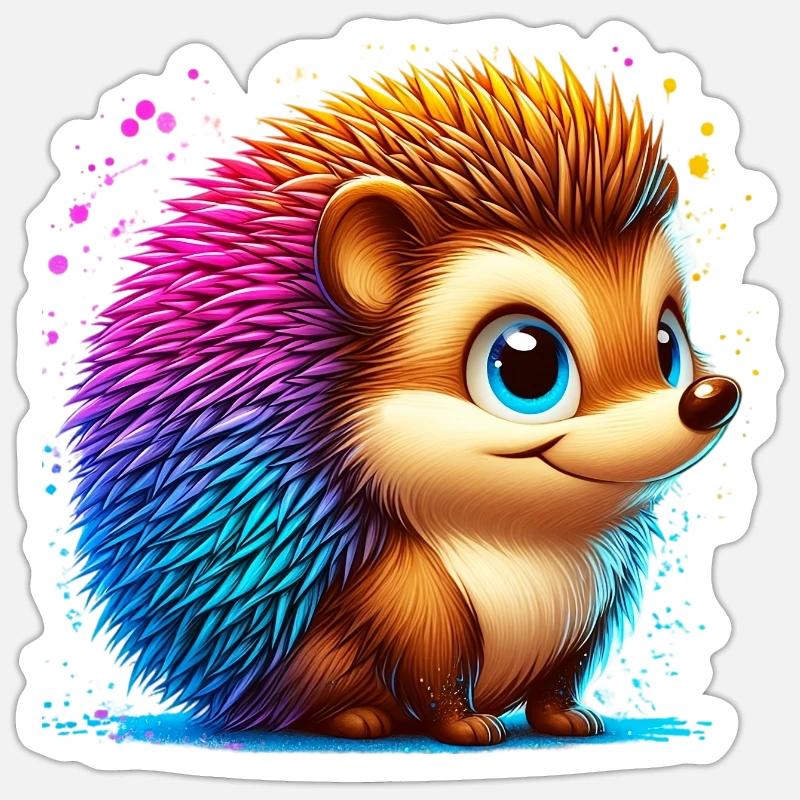 Hedgehog - Sticker size S (10 x 10 cm) - white matte