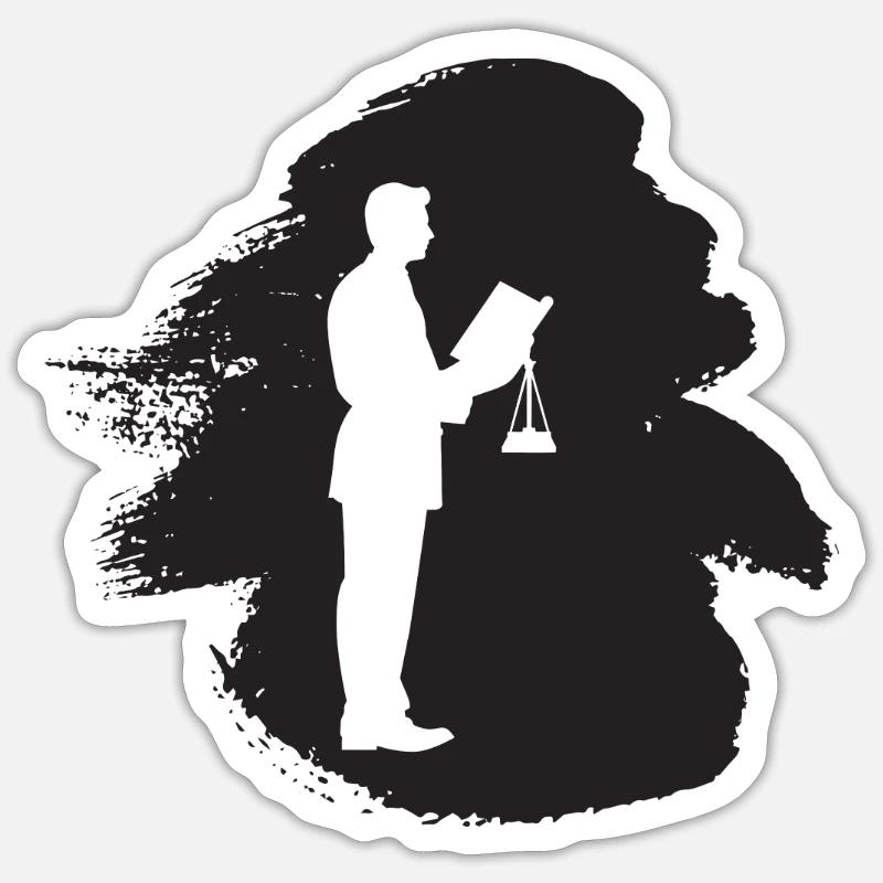 Richter Gericht - Sticker Größe S (10 x 10 cm) - Mattweiß