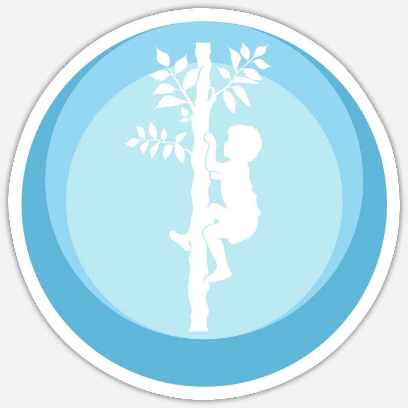 Kletterer Baumklettern Klettern Sticker Größe S (10 x 10 cm)