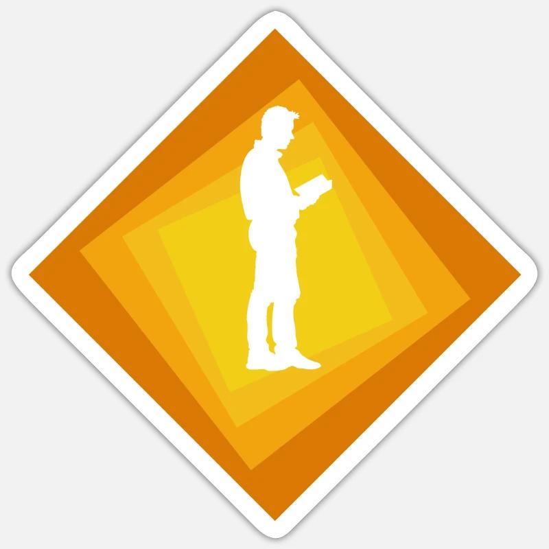 Reading Bookworm Literature Sticker size S (10 x 10 cm)