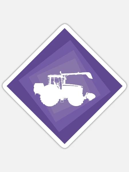 Landwirt Bauer Hof - Sticker Größe S (10 x 10 cm) - Mattweiß