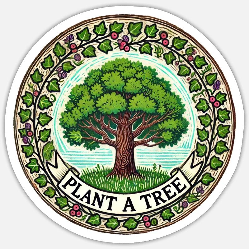 Pflanzen Sie einen Baum - Sticker Größe S (10 x 10 cm) - Mattweiß