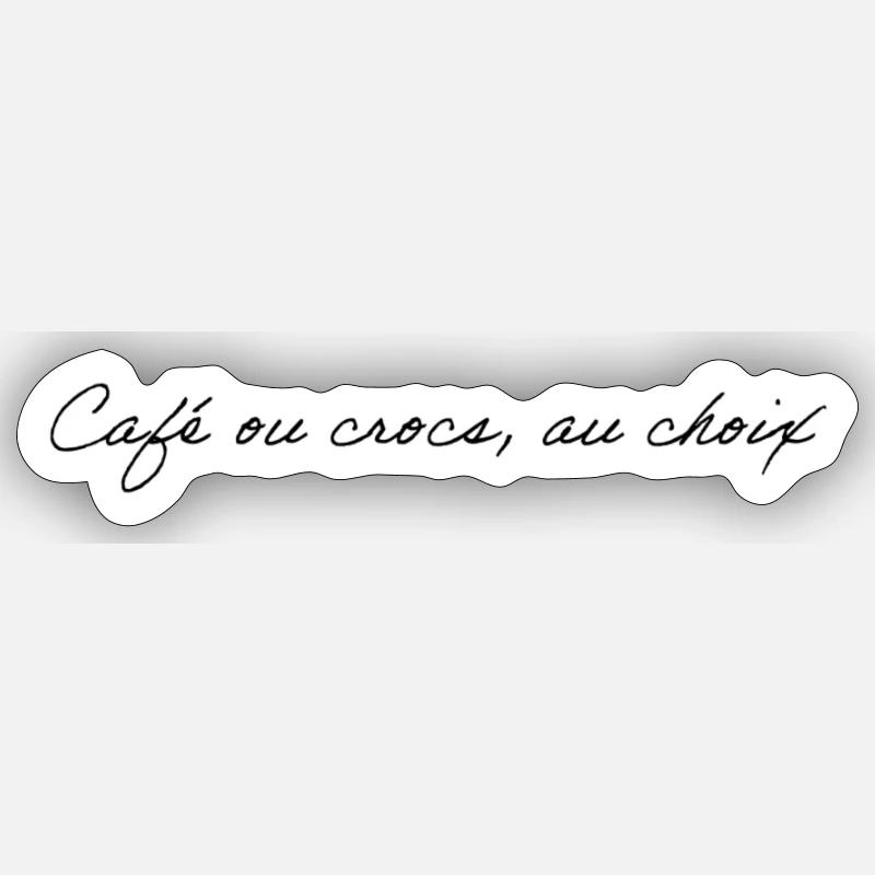 Café ou... - Sticker taille S (10 x 10 cm) - blanc mat