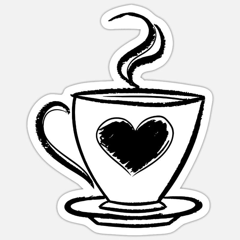 Coffee - Sticker size S (10 x 10 cm) - white matte