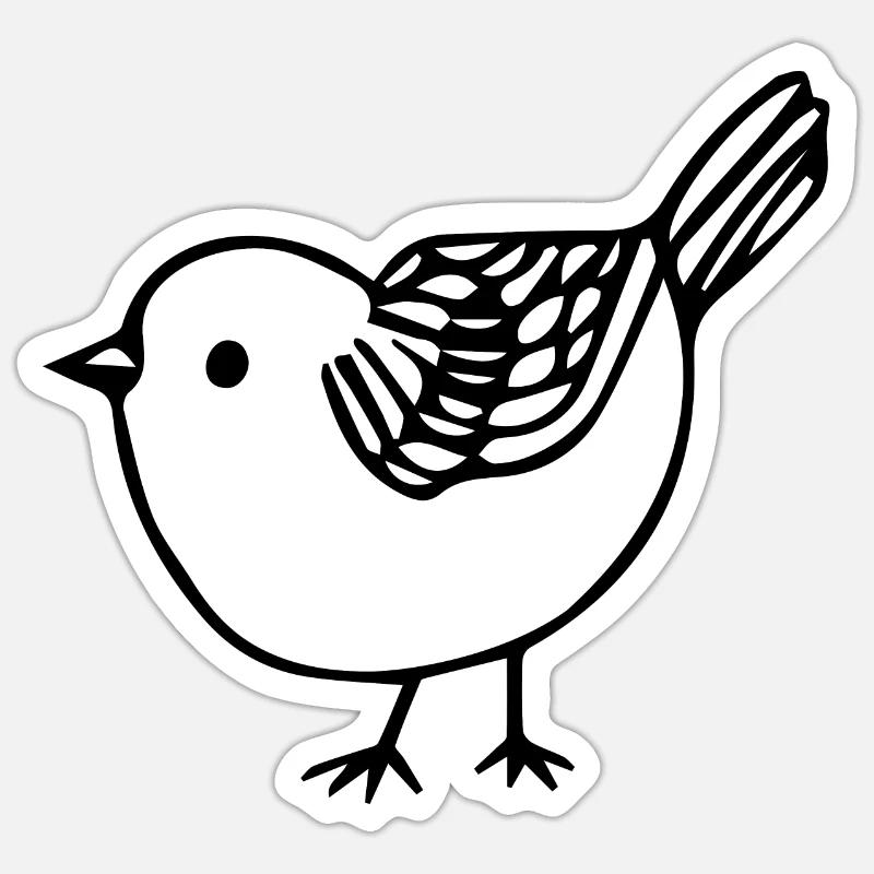 Oiseau - Sticker taille S (10 x 10 cm) - blanc mat