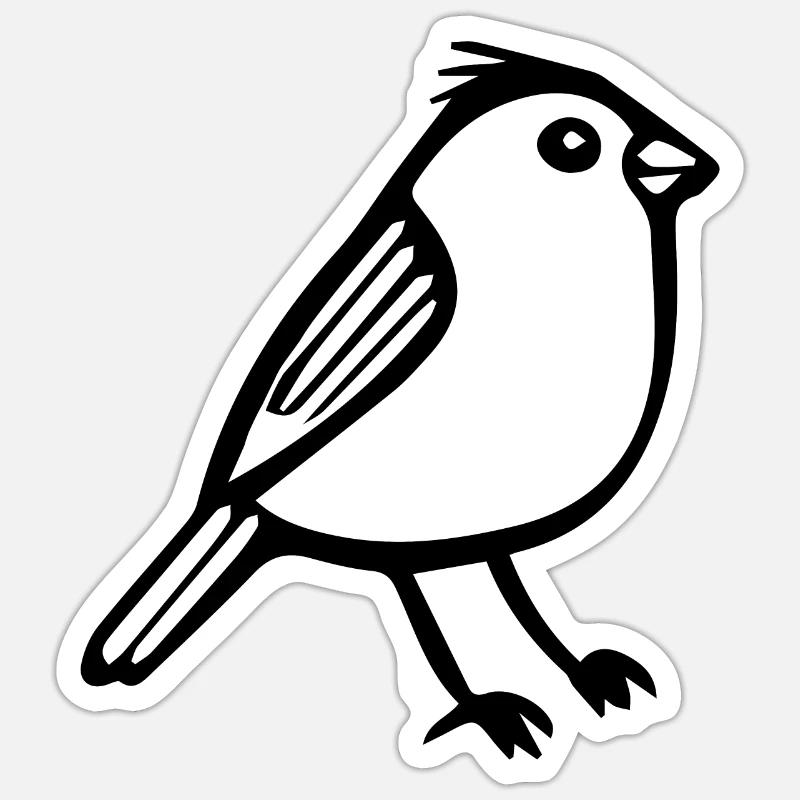Oiseau - Sticker taille S (10 x 10 cm) - blanc mat