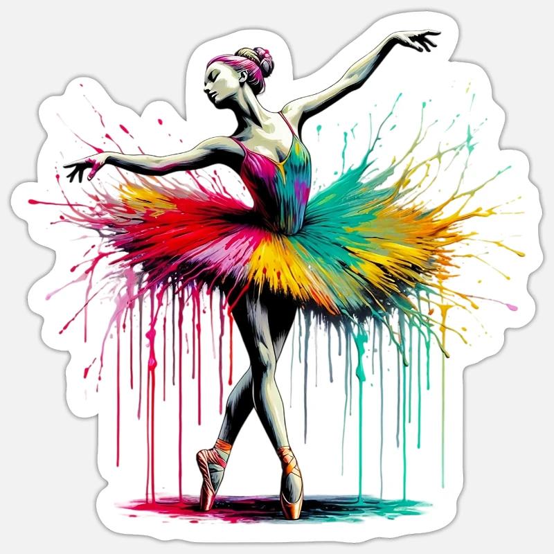Ballet dancer with tutu - Sticker size S (10 x 10 cm) - white matte