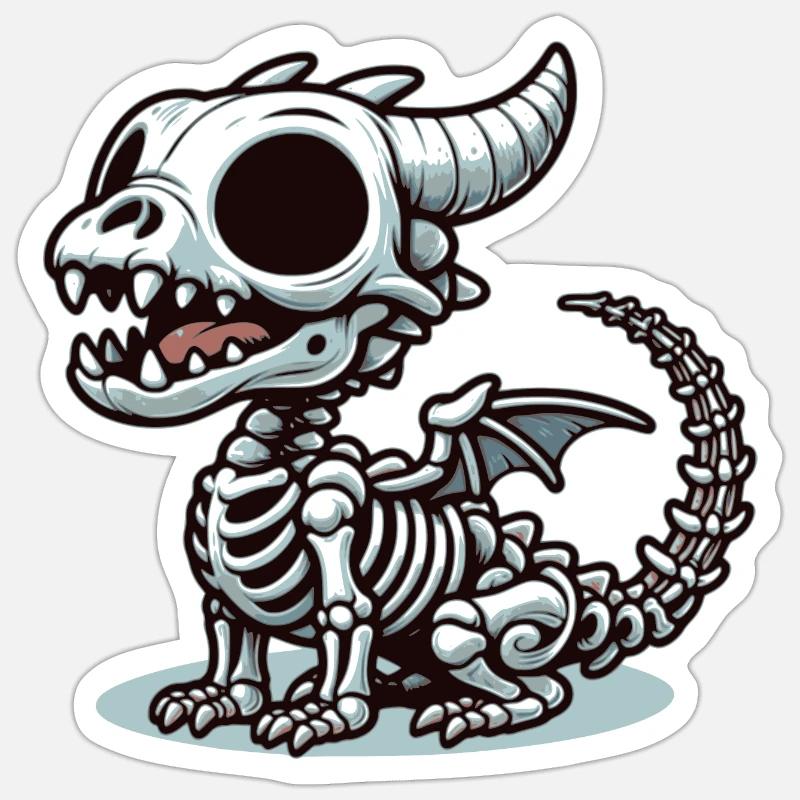 Drache - Sticker Größe S (10 x 10 cm) - Mattweiß