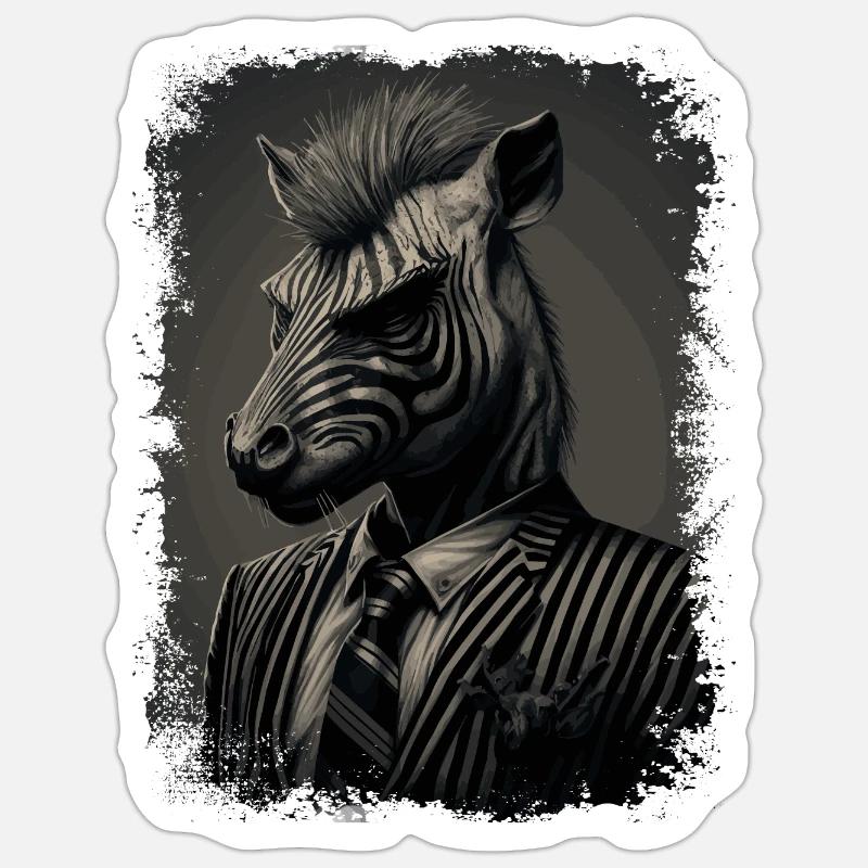 Extravagant Zebra - Sticker size S (10 x 10 cm) - white matte