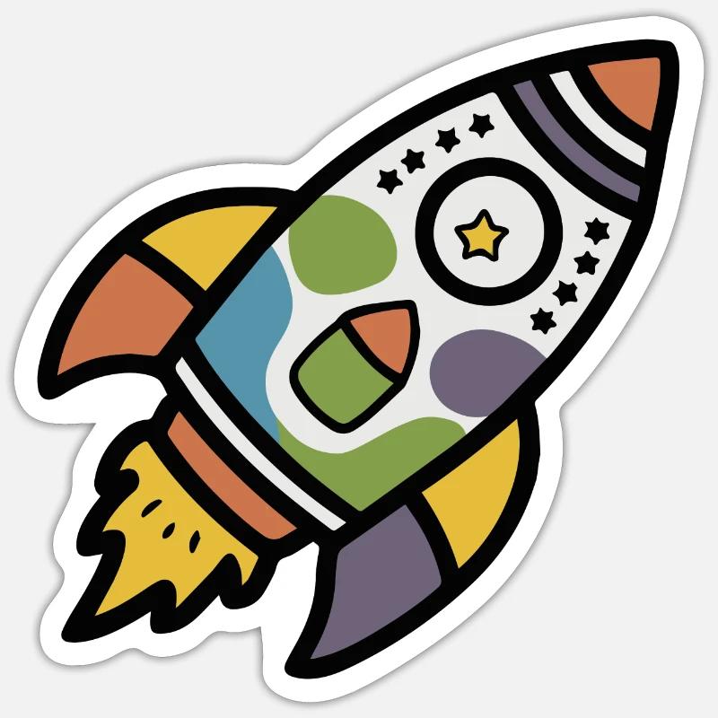 Rakete - Durchstarter - Sticker Größe S (10 x 10 cm) - Mattweiß