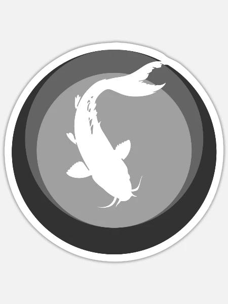 Koi Fisch Fischen - Sticker Größe S (10 x 10 cm) - Mattweiß